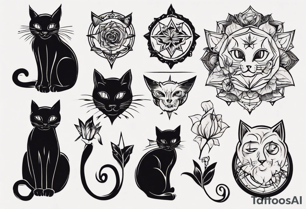black cat tattoo idea