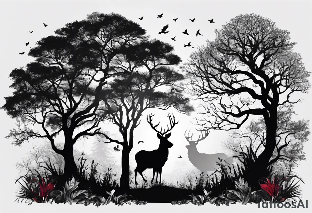 Bäume silhouette tattoo idea