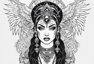 kali ma, alien goddess, valkrye, pirate, divine feminine, zenza resonance, pachamama, lotus azul, blank panther, eagle, skull, 5D, nueva gaya, dna 12 tattoo idea