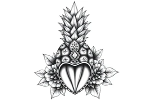 Majestic crown pineapple clitoral vagina and anus tattoo idea