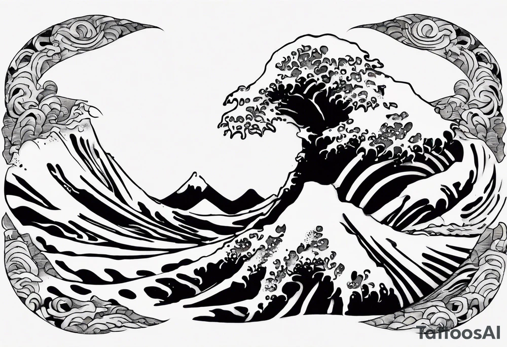 A single tattoo of The great wave off kanagawa tattoo idea