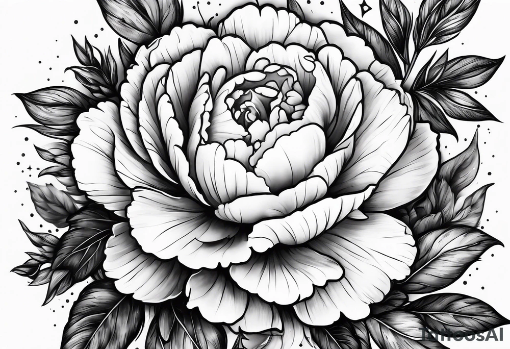 Peonies roses celestial shapes triangle tattoo idea Peonies roses celestial shapes triangle tattoo idea