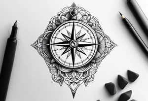 doctor, medical, compass tattoo idea