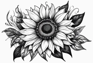 sketch sunflower gentle non dark tattoo idea