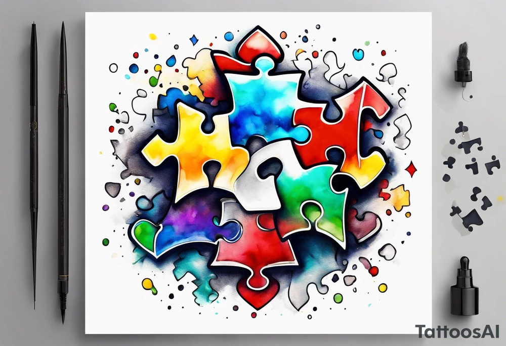 Autism puzzle piece tattoo idea