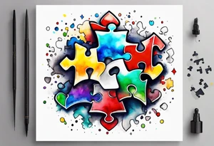 Autism puzzle piece tattoo idea