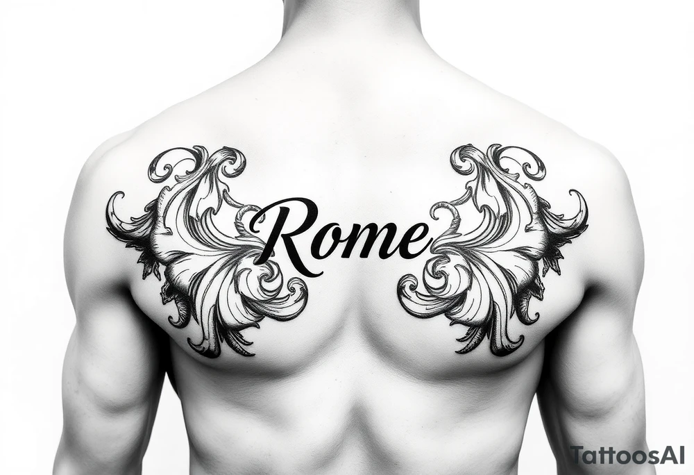 Romeo across chest tattoo idea