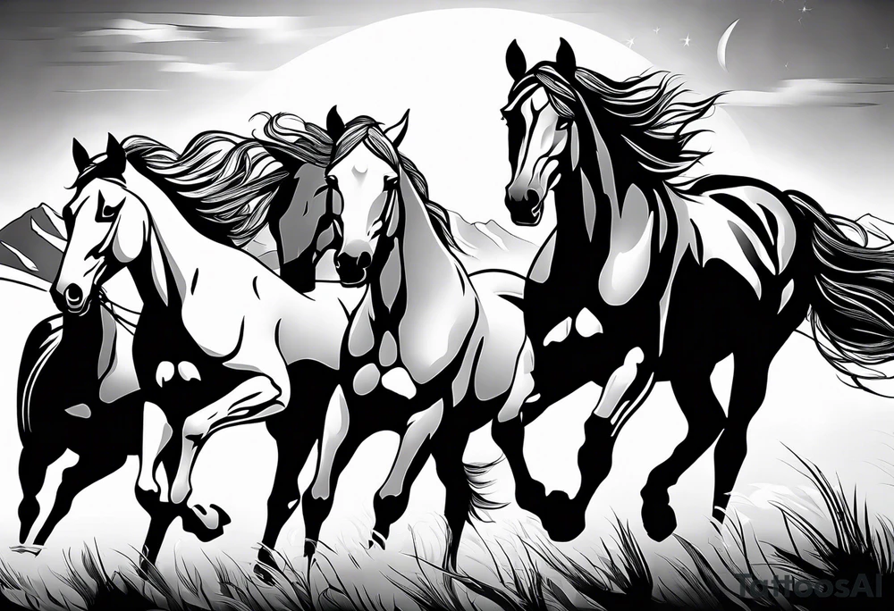 western, horses tattoo idea