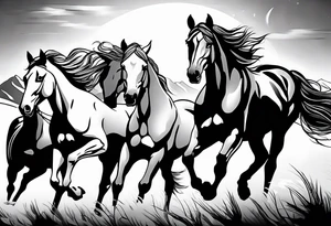 western, horses tattoo idea
