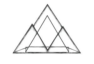 I want triangle. Spirit mind and body. Three triangles with same width and height. The first will be slightly offset to the right and the second slightly busunuty down tattoo idea