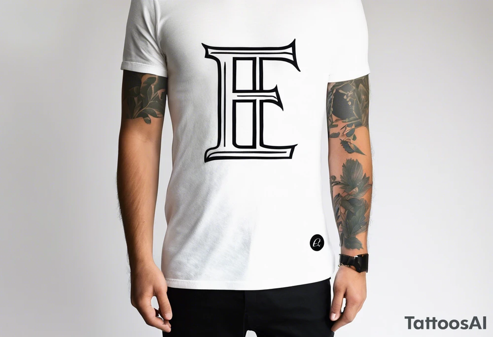 A minimalist tattoo that incorporates the letter E tattoo idea