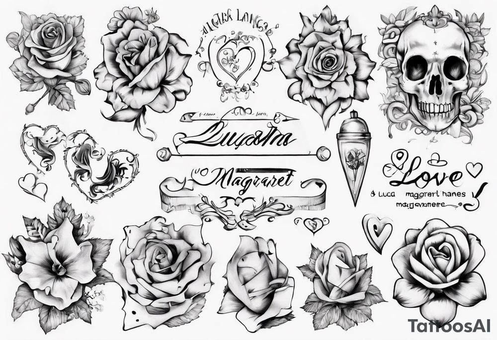 my kids' names: Lucas and Margaret and something that symbolizes love tattoo idea