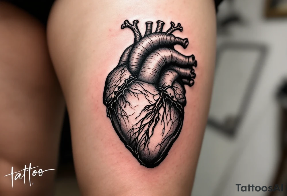 antomically percise heart tattoo idea