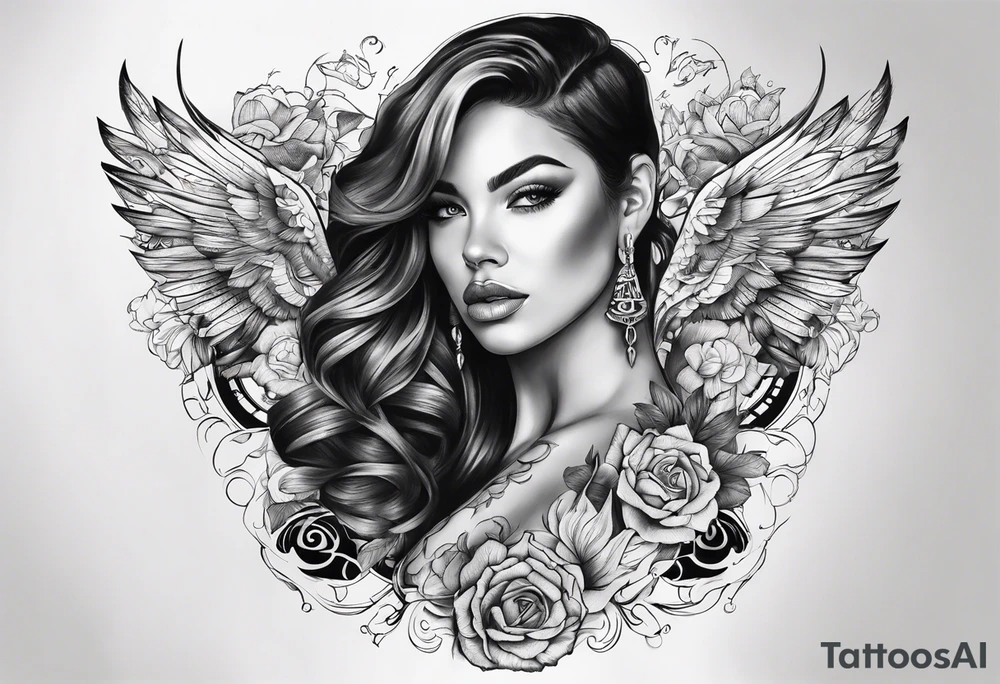 Draw me a tattoo with the numbers 444 tattoo idea