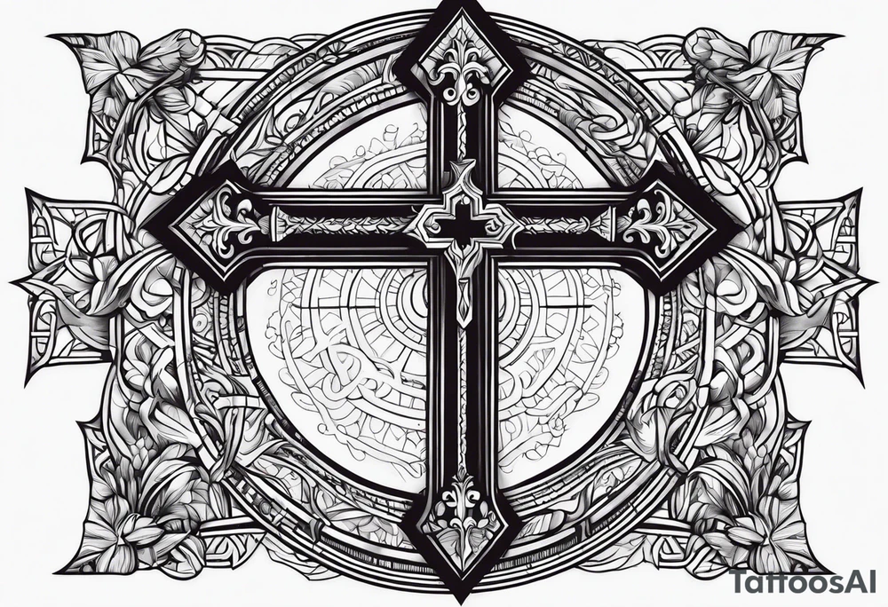 cross with bible verse tattoo idea
