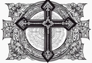 cross with bible verse tattoo idea