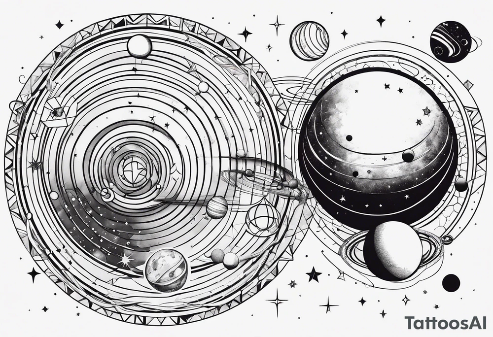 geometric representation of the solar system tattoo idea