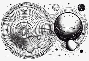 geometric representation of the solar system tattoo idea