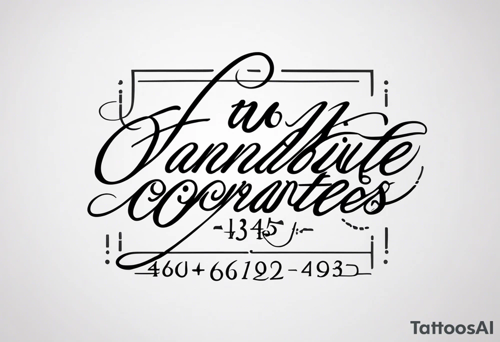 handwrite coordinates 43.4544354 and -73.6893921 using N and W tattoo idea handwrite coordinates 43.4544354 and -73.6893921 using N and W tattoo idea
