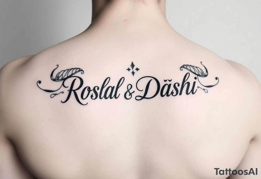 Combine the names rosela dashi and thellenze for a tattoo tattoo idea