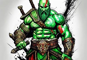 green god of war tattoo idea