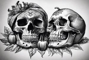 The skull and the pepper must only one object tattoo idea