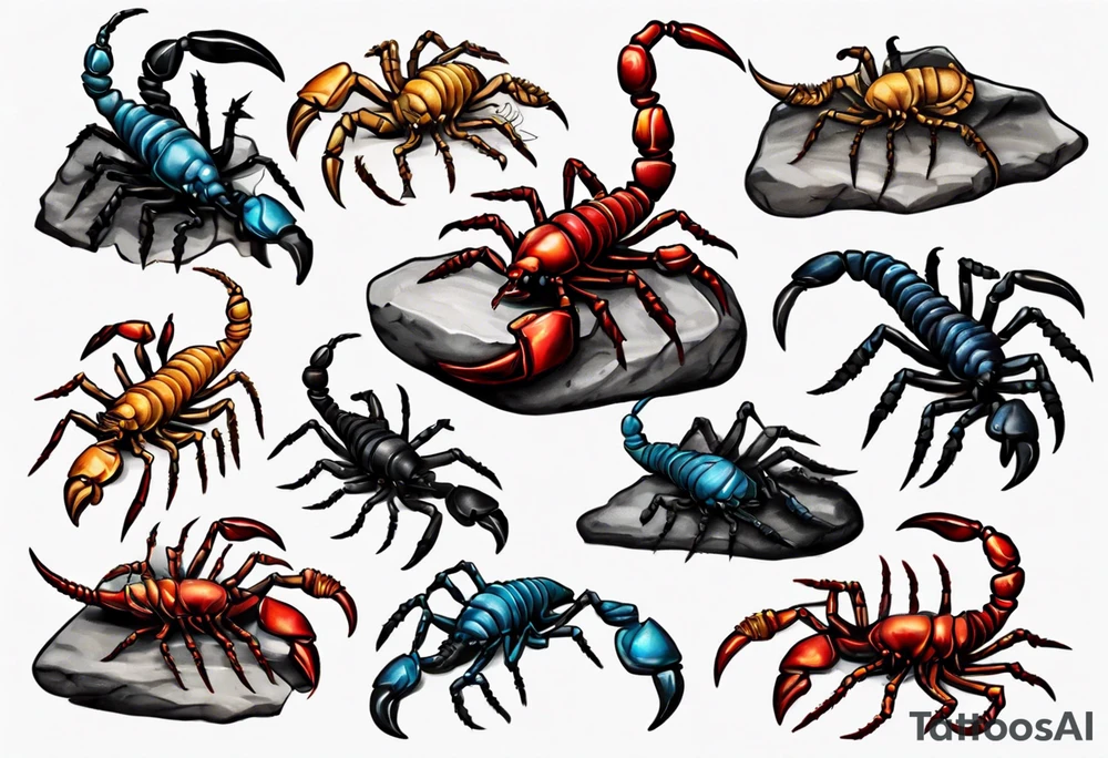 tiny scorpion on a rock tattoo idea