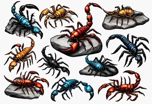 tiny scorpion on a rock tattoo idea