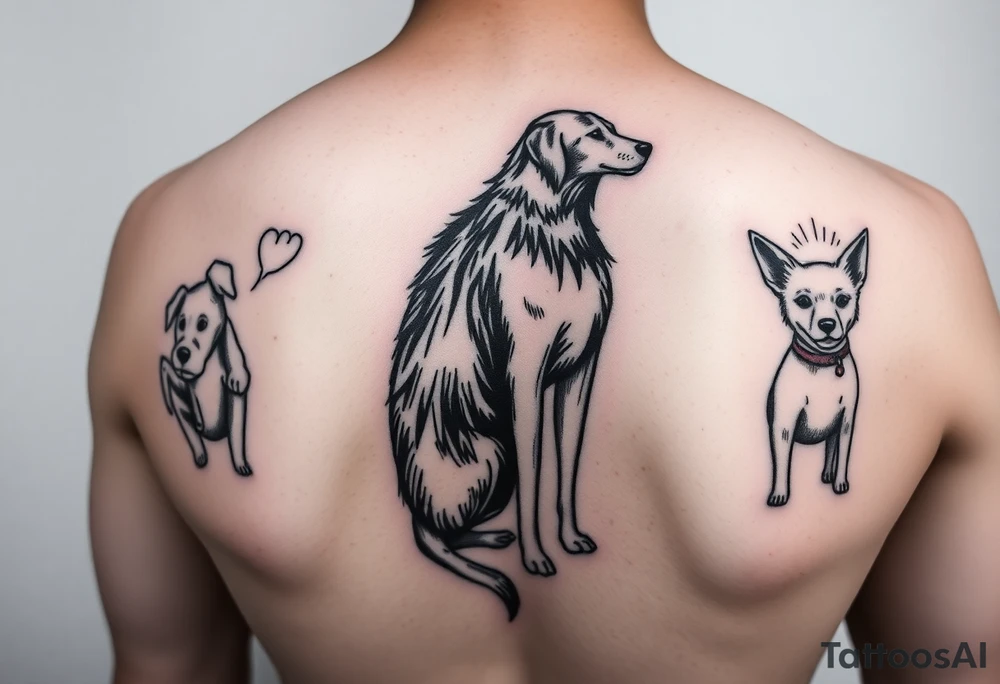 Je voudrais un tatouage qui représente notre 2e vie suite à un accident. Mon mari, Elex, mon fils Evan, nos neveux Sixtine et Diego et Cookie ma chienne, quelque chose de minimaliste et discret tattoo idea