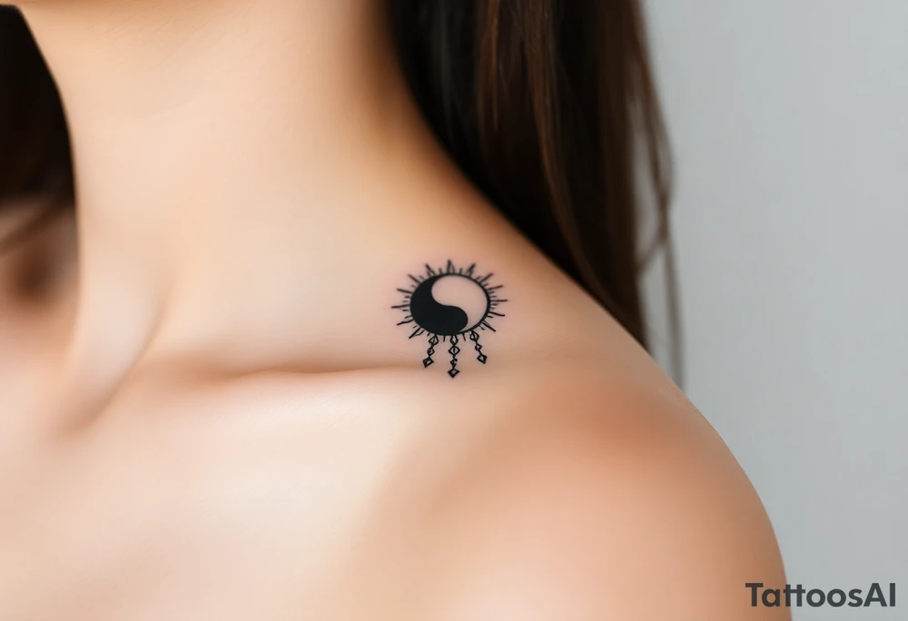 The sun and the moon cascading tattoo idea