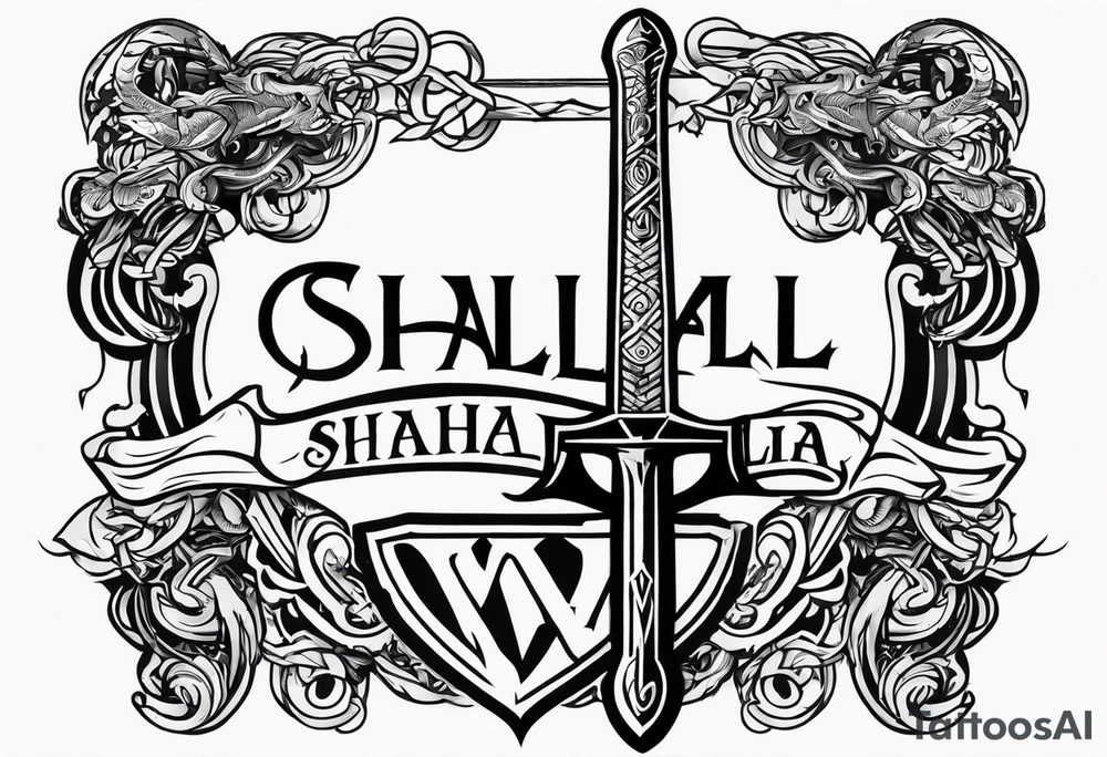 Valhalla sword  fire chains family tattoo idea