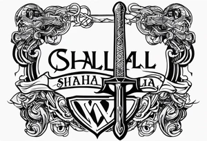Valhalla sword  fire chains family tattoo idea