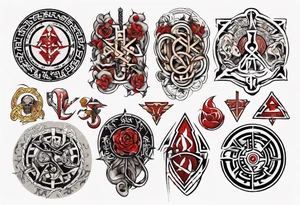 Nórdic runes Style yakuza tattoo idea