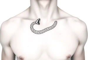snake wrapped around collar bone tattoo idea