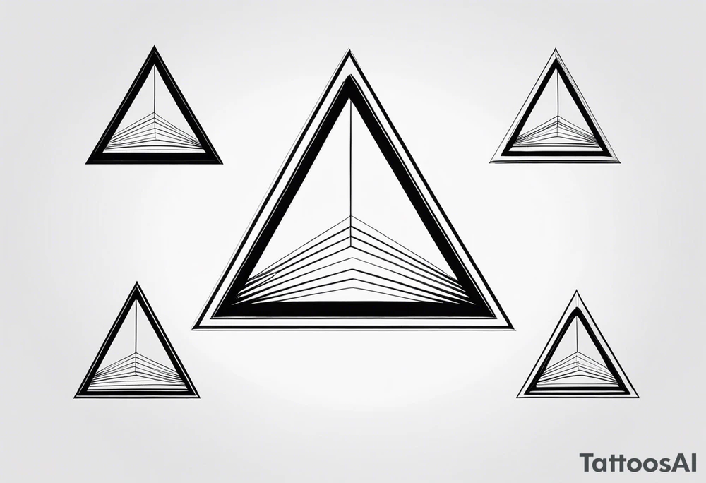 A triangle with a thicker lower side, inside a circle, very simple and minimalistic. tattoo idea