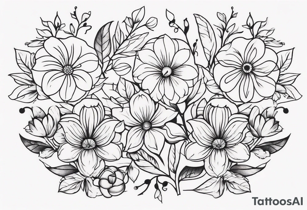 ornaments of flowers tattoo idea