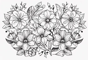 ornaments of flowers tattoo idea