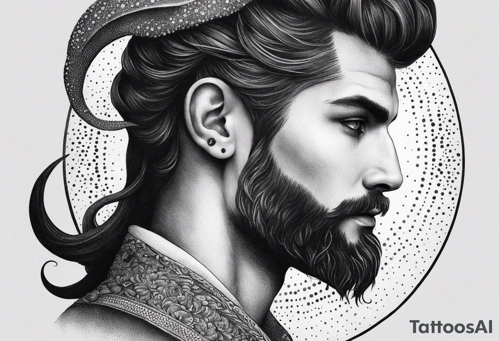 capricorn with beard tattoo idea
