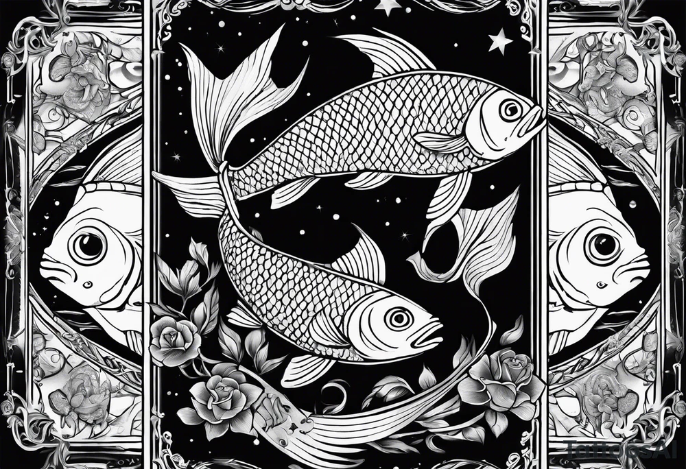 tarot card with 2 fish tattoo idea