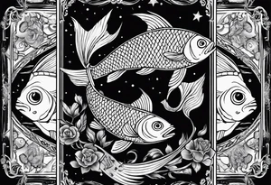 tarot card with 2 fish tattoo idea