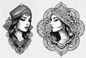 Надпись INAYA эстетично, тонко  с рыбой tattoo idea