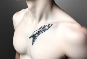 Realistic baby angle tattoo on left chest tattoo idea