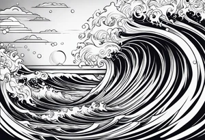 sea water tattoo idea