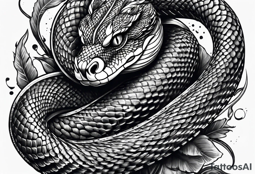 snake wrapped around a sword tattoo idea