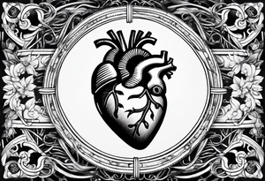 heart surrounded with wire tattoo idea