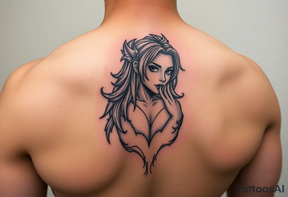 Créame un tarro en miniatura para la parte baja del bicep de una personaje principal de dragón Ball con el nombre dé Lorelay, el diseño representa a mi hermana pequeña tattoo idea
