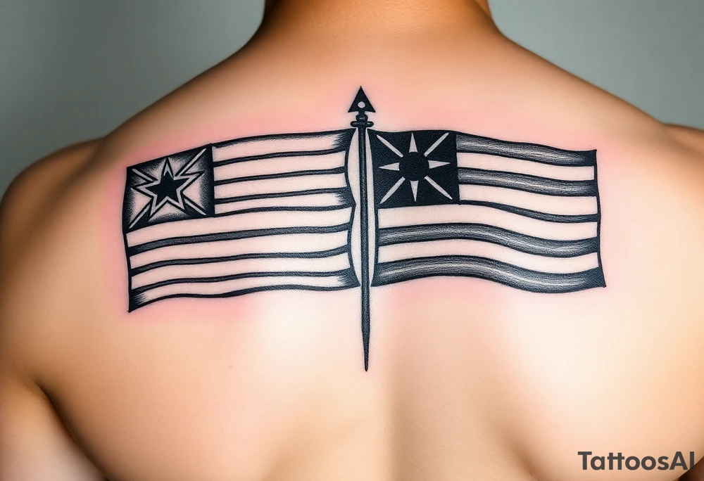 Palauan and Yao Micronesia fsm tribal flags put together tattoo idea