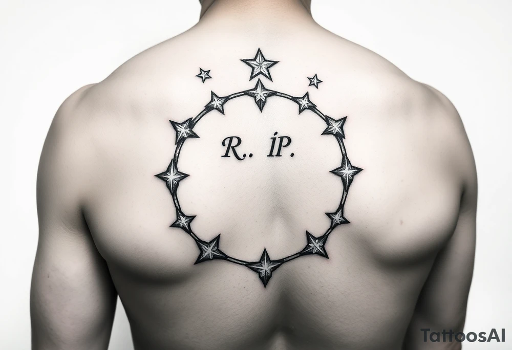 R.I.P. 
Anthony Lamont Deal Sr 
surrounded by moons and stars tattoo idea