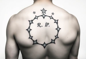 R.I.P. 
Anthony Lamont Deal Sr 
surrounded by moons and stars tattoo idea
