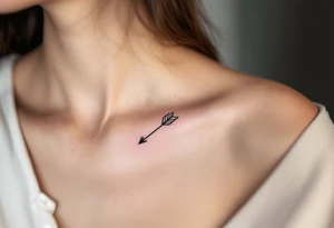 A continuous-line arrow in fine black ink, forming a seamless flow of energy and movement. tattoo idea